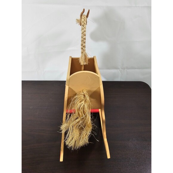 Hallmark Vintage Wooden Rocking Horse Christmas Centerpiece Card Holder 13" - Picture 8 of 13